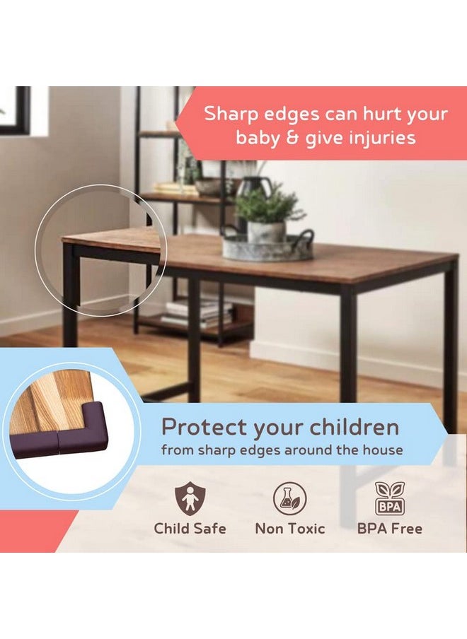 Child Proofing Pre-Taped Edge Guard Strip (26Ft- Pack Of 4) For Sharp Edges Of Furniture & Corners (Brown Color)