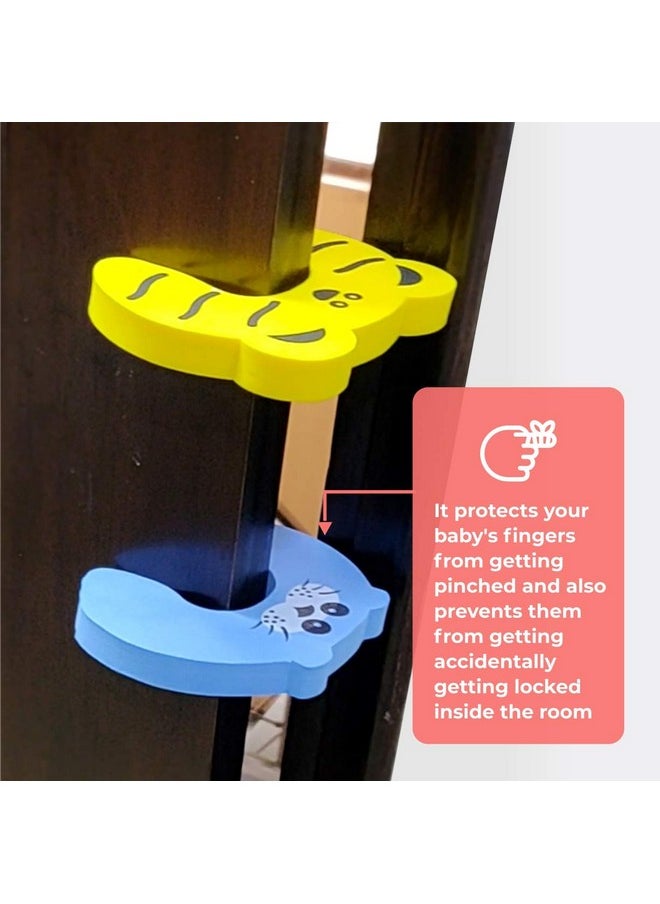 Finger Pinch Door Guard For Baby Safety (Animal Shape-Pack Of 8)-Door Stopper For Protection From Door Slamming & Accidental Door Lock