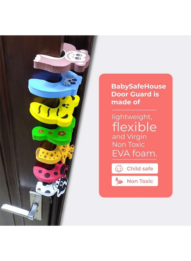 Finger Pinch Door Guard For Baby Safety (Animal Shape-Pack Of 8)-Door Stopper For Protection From Door Slamming & Accidental Door Lock