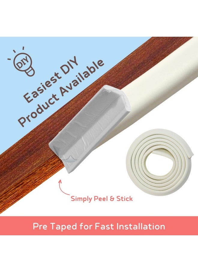 Child Proofing Pre-Taped Edge Guard Strip (6.5Ft- Pack Of 1) For Sharp Edges Of Furniture & Corners (White Color)