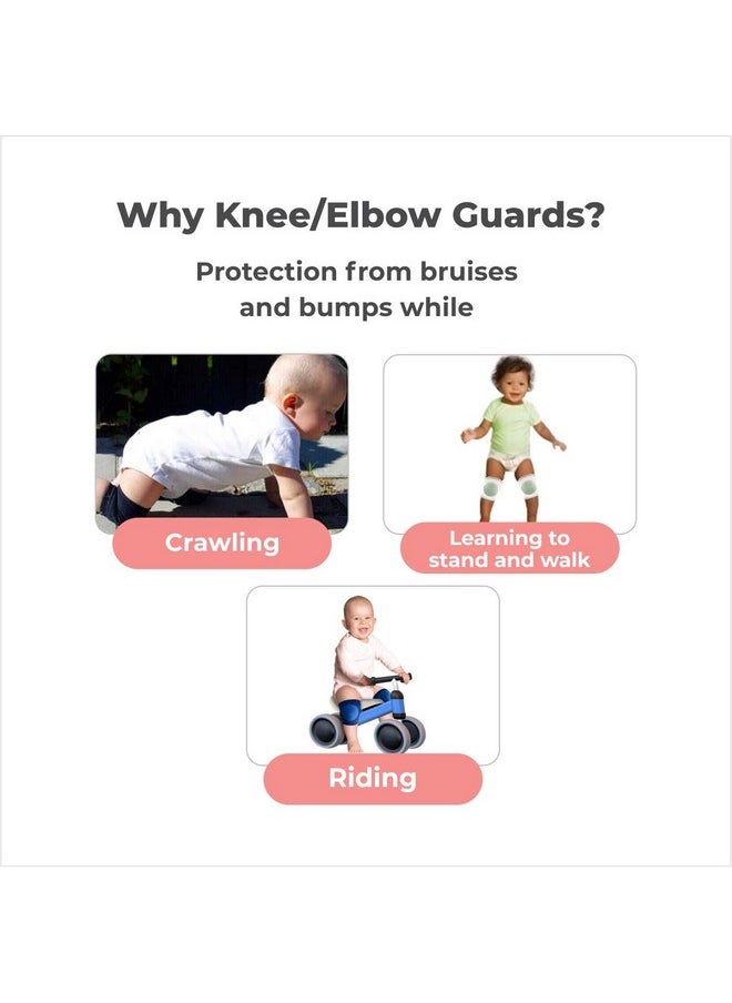 Knee Pads For Crawling Babies, Anti Slip Elbow & Knee Guard For Toddler/Infant Upto 2 Years Age-Soft Fabric & Comfortable-Set Of 5 Pairs-