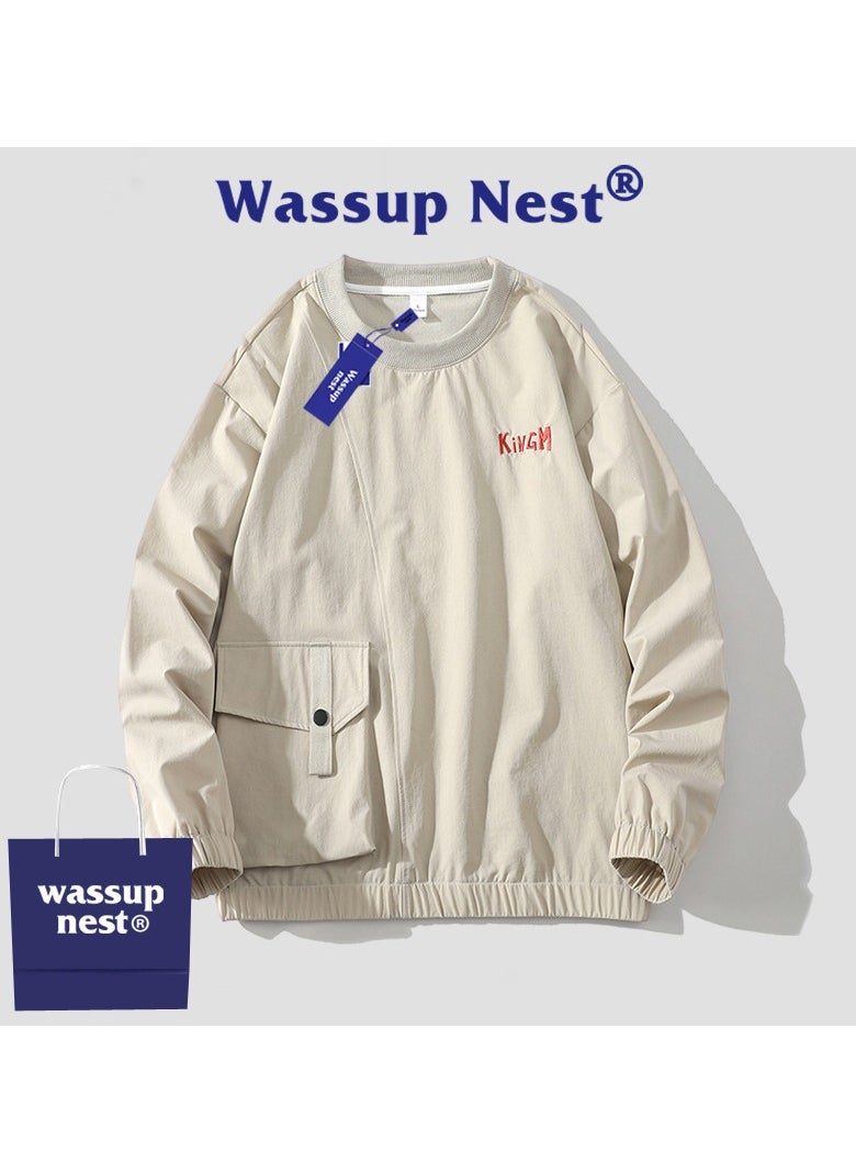 New WASSUP NEST Loose Casual Round Neck Hoodie