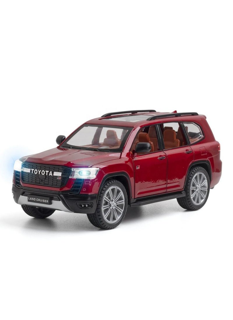 1:24 Toyota Land Cruiser LC300 Prado SUV Model Car – Diecast Alloy Toy Vehicle with Pull-Back Action, Sound & Light Features, Perfect Gift for Kids & Boys