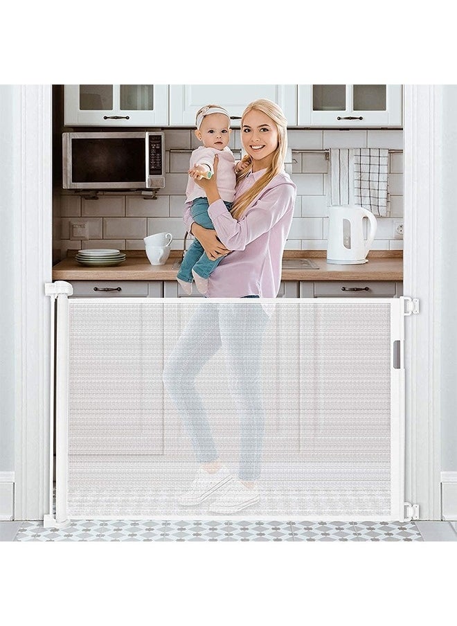 Beauenty Retractable Baby Gate, Beauenty Mesh Safety Gate for Babies and Pets, Extra Wide Safety Baby Gate 34