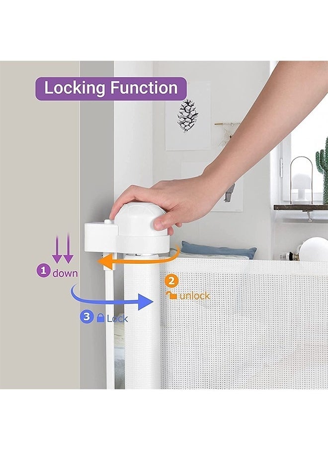 Beauenty Retractable Baby Gate, Beauenty Mesh Safety Gate for Babies and Pets, Extra Wide Safety Baby Gate 34