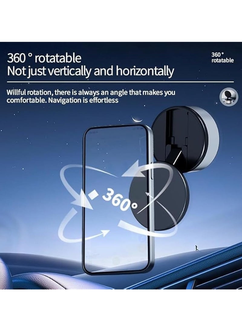 Phone Holder, Vacuum Adsorption Ultra-Stable Suction Cup Magnetic Car Bracke, Electric Suction Cup Magnetic Phone Holder