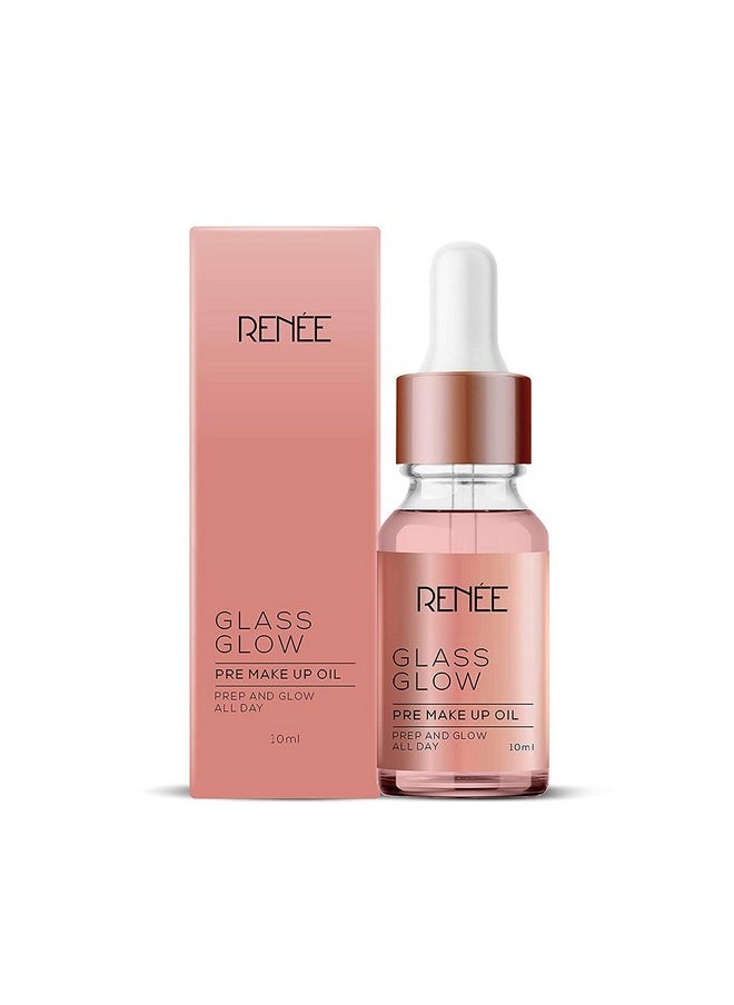 Glass Glow Pre Makeup Oil Primer 10Ml| Non Sticky, Smoooth Finish| Hydrates, Repairs & Nourishes Skin| Adds Natural Glow To The Skin