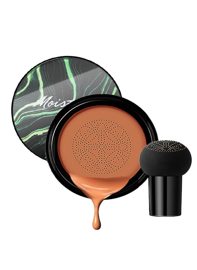 Air Cushion Cc Cream Mushroom Head Foundation,Bb Cream Makeup Foundation,Moisturizing Concealer,Long Lasting Full Coverage Waterproof,Even Skin Tone For All Skin Types (6# Dark Bronze, 20G)