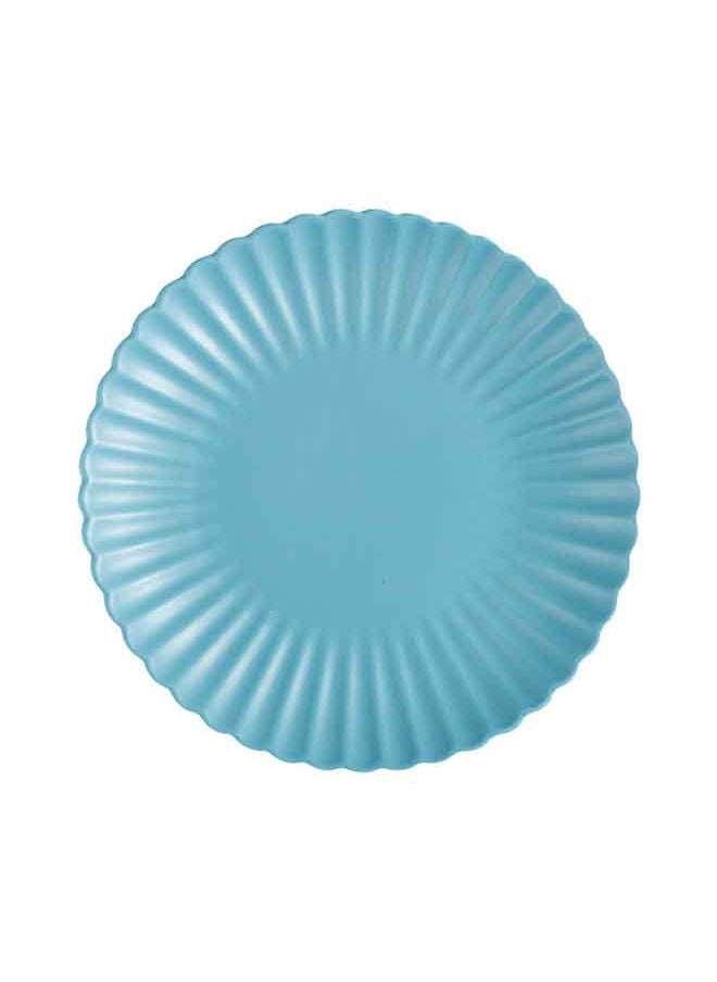 Chrysanthemum Round Flat Plate Blue 20x20x3cm