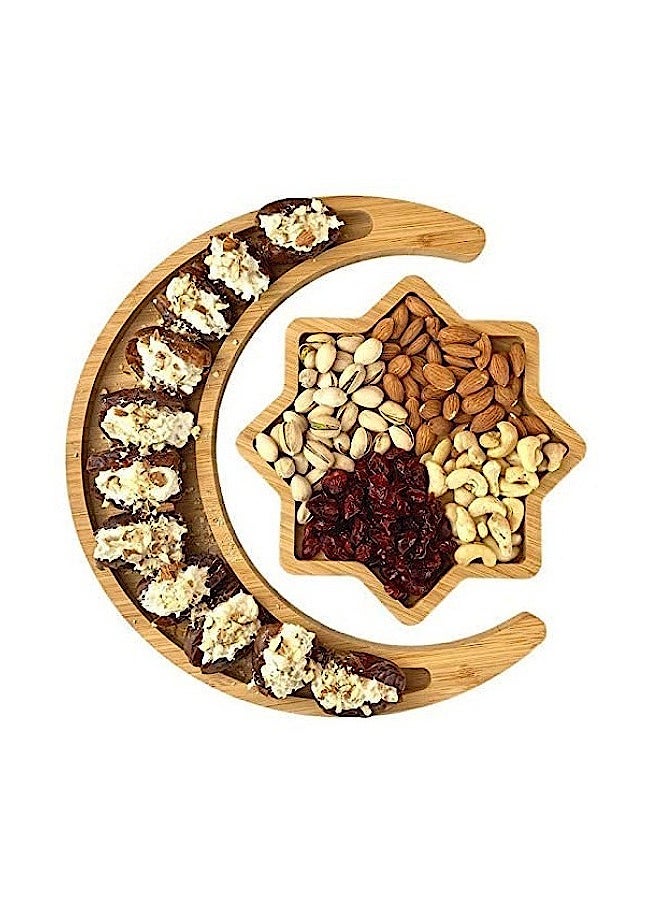 Bamboo star and moon combination dried fruit plate fruit plate dinner plate