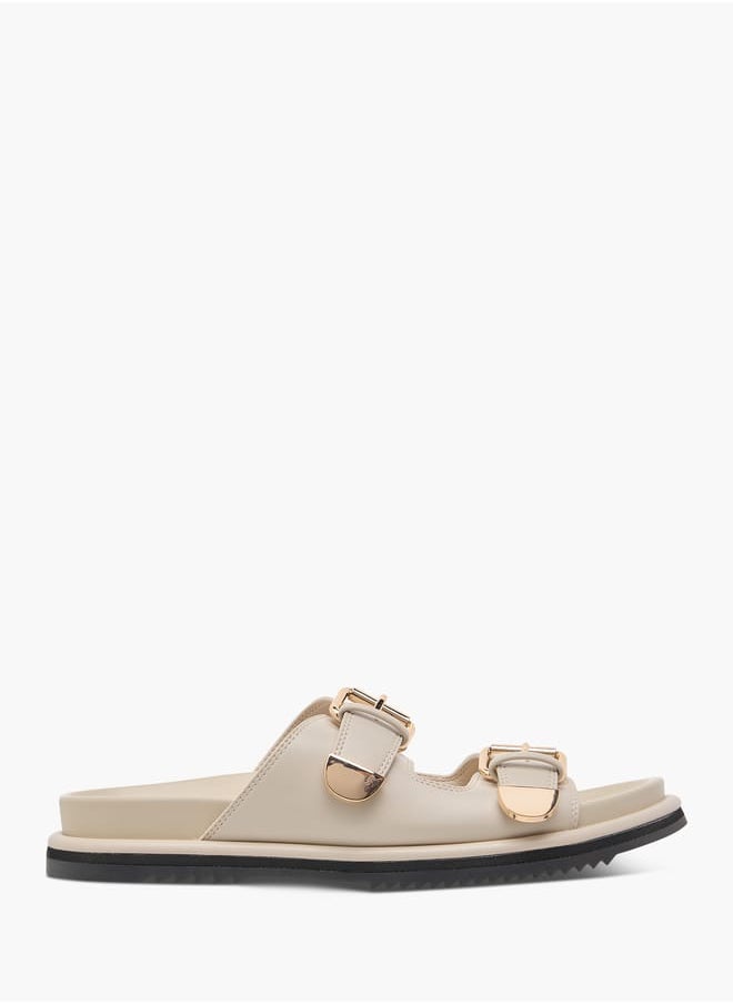 Solid Slides with Buckle Accent