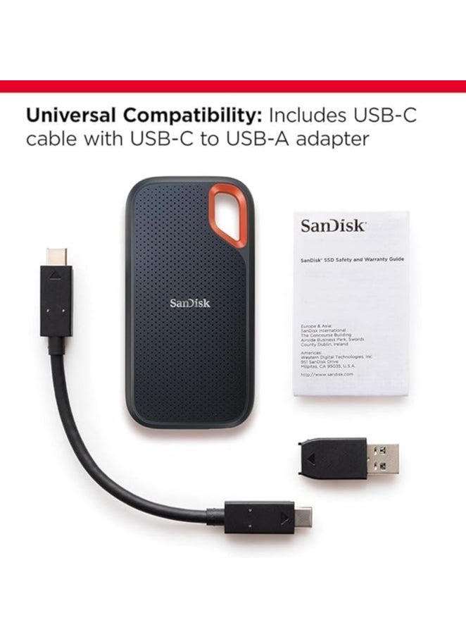 SanDisk 4TB Extreme Portable SSD external drive, up to 1050 MB/s, read, 1,000MB/s write, external SSD, USB-C, solid state drive, IP65 rated for dust and water resistance, Black