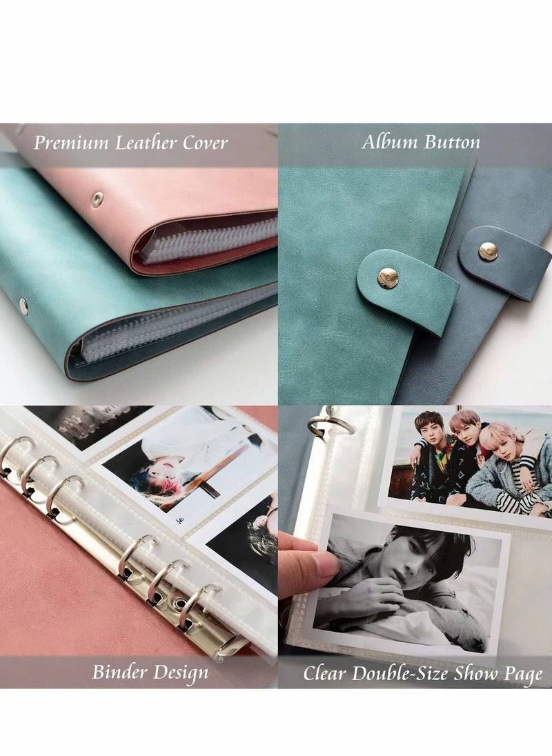 Photo Albums 200 Pockets Premium Leather Fujifilm Instax Mini Album, Wallet Size 3 Inch Picture Name Card Book