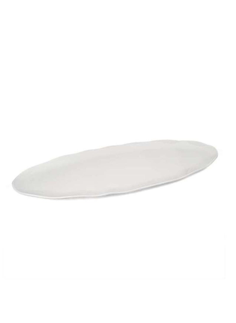 Melamine Oval Wavy Edge Serving Platter 30x12.25 Inch