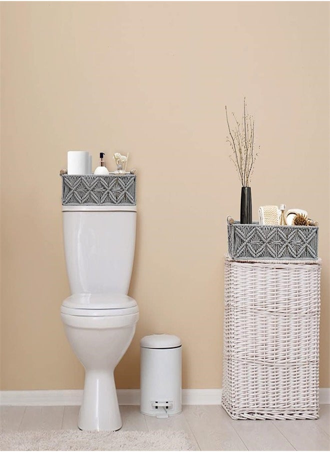 Handwoven Storage Basket With Handles Suitable for Bathroom, Bedroom, Living Room Entrance, Etc.