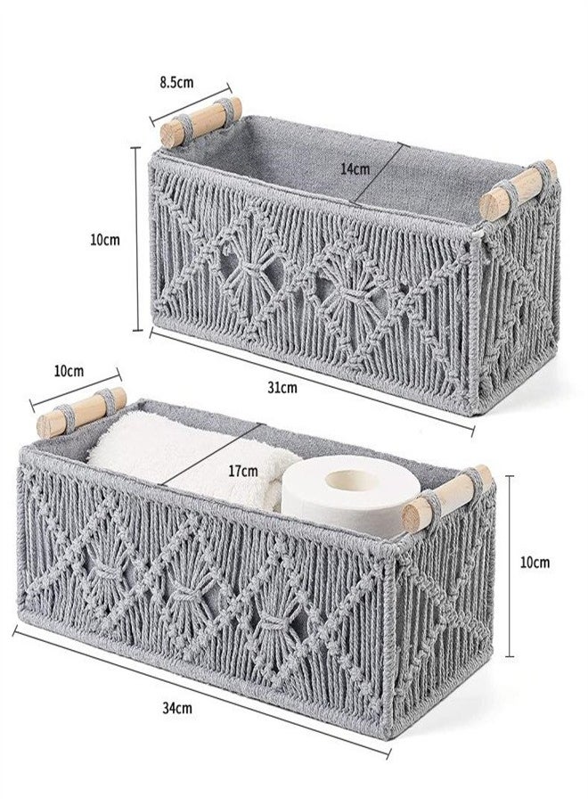 Handwoven Storage Basket With Handles Suitable for Bathroom, Bedroom, Living Room Entrance, Etc.