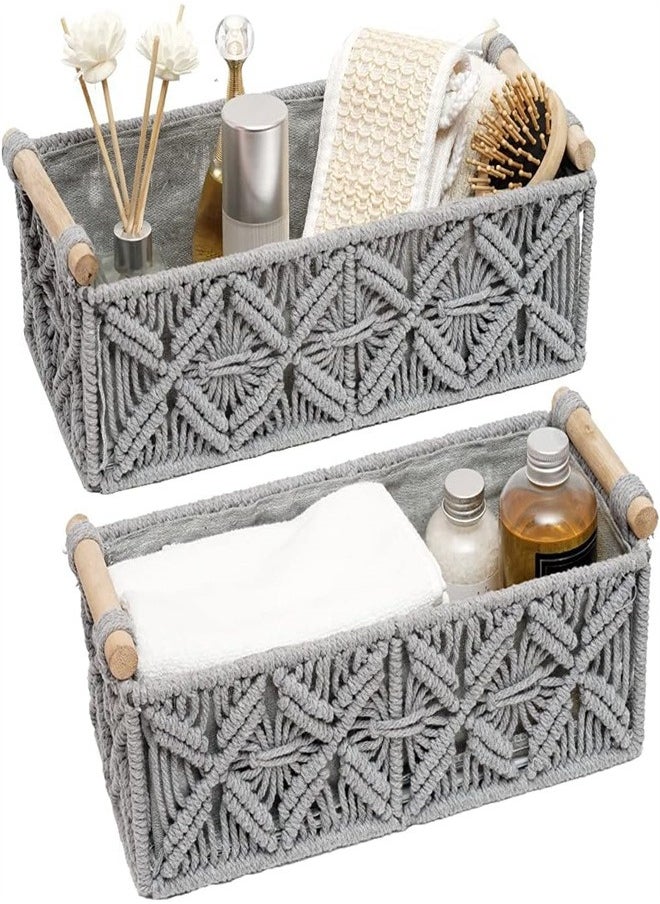 Handwoven Storage Basket With Handles Suitable for Bathroom, Bedroom, Living Room Entrance, Etc.