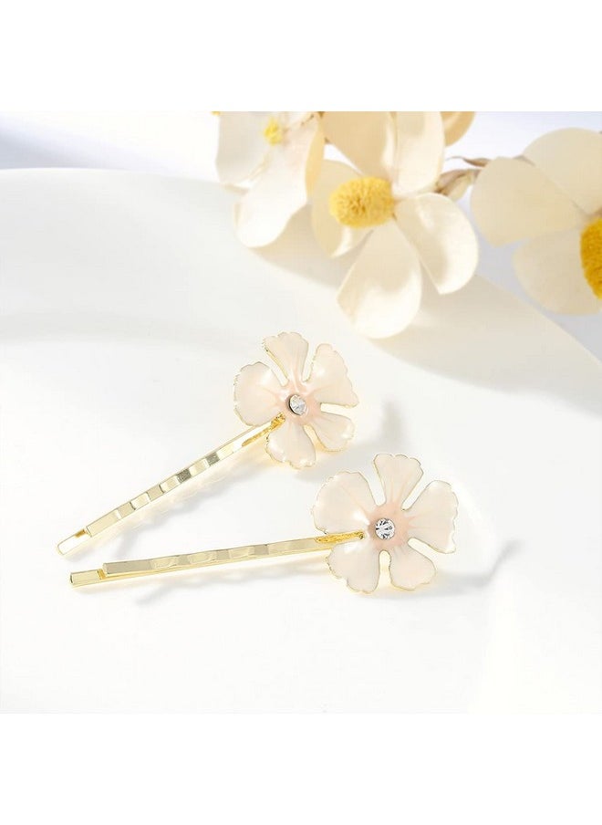 Flower Hair Clips Floral Hair Pin Rhinestone Bridal Decorative Bobby Pins Wedding Hair Accessories For Women And Girls (Pack Of 5)