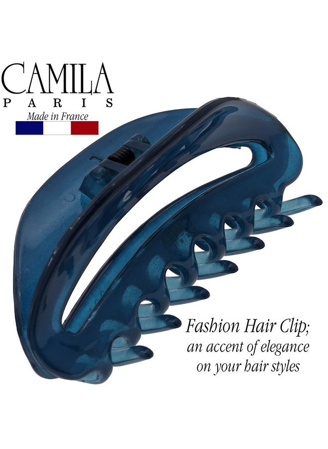 Paris Cp3125 French Hair Clip For Women, Blue, Girls Hair Claw Clip Jaw Fashion Durable And Styling Hair Accessories For Women, Luxury Ladies Strong Hold No Slip Grip Clamp, Made In France