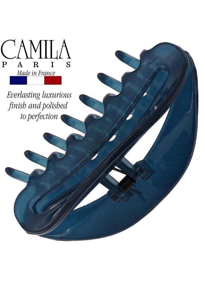 Paris Cp3125 French Hair Clip For Women, Blue, Girls Hair Claw Clip Jaw Fashion Durable And Styling Hair Accessories For Women, Luxury Ladies Strong Hold No Slip Grip Clamp, Made In France