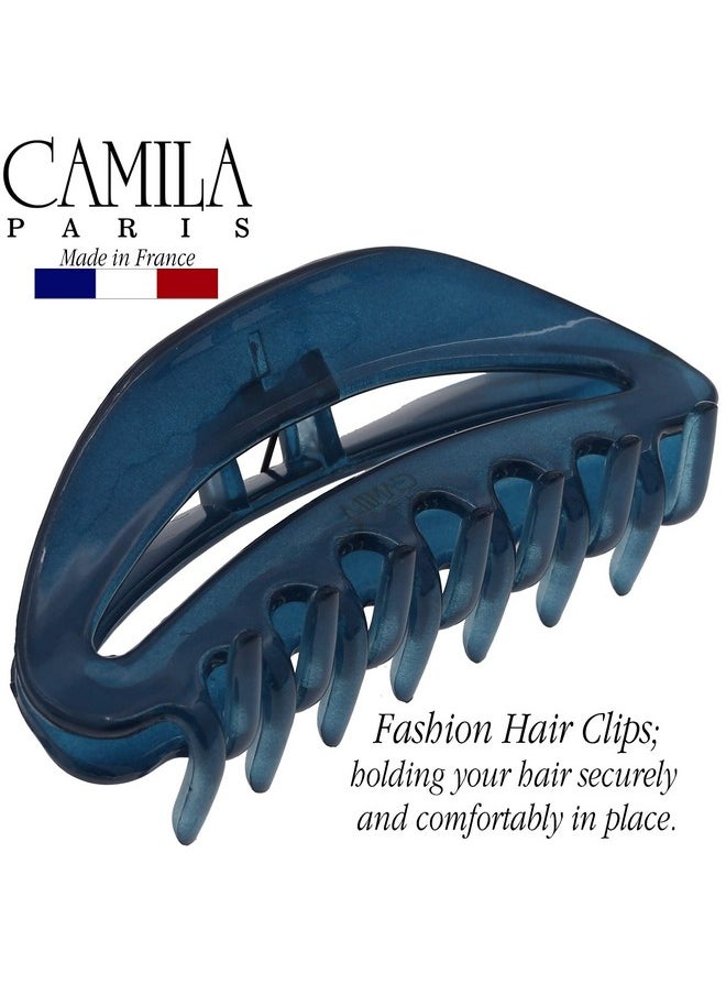 Paris Cp3125 French Hair Clip For Women, Blue, Girls Hair Claw Clip Jaw Fashion Durable And Styling Hair Accessories For Women, Luxury Ladies Strong Hold No Slip Grip Clamp, Made In France