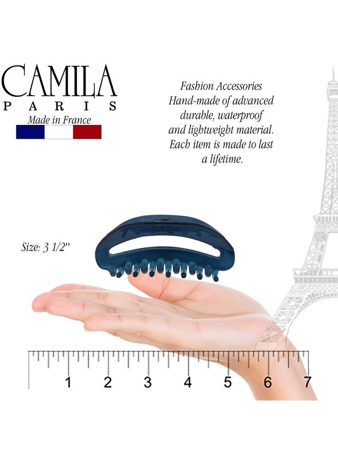 Paris Cp3125 French Hair Clip For Women, Blue, Girls Hair Claw Clip Jaw Fashion Durable And Styling Hair Accessories For Women, Luxury Ladies Strong Hold No Slip Grip Clamp, Made In France