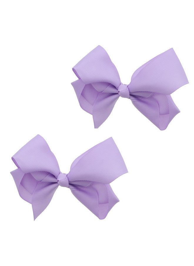 3 Inch Grosgrain Bow For Little Girls- Set Of 2 (Lavender)