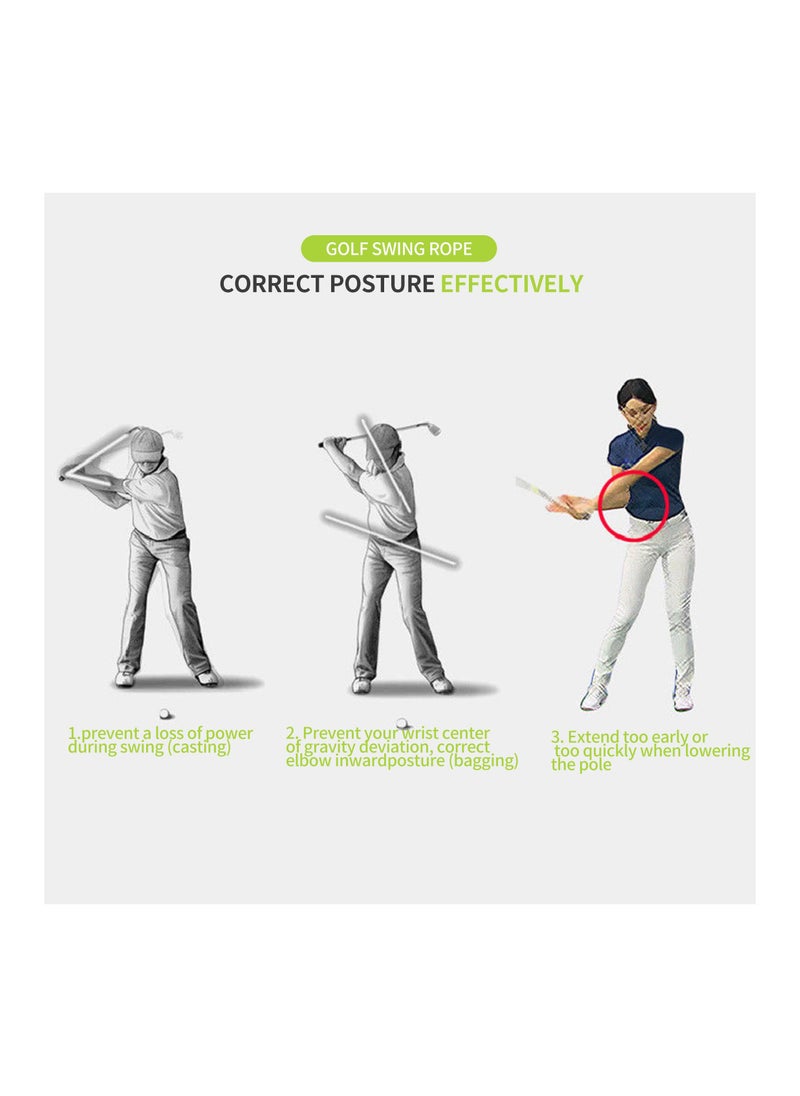 Golf Swing Rope Trainer, Golf Swing Training Aid Warm-up Posture Corrector, Golf Swing Practice Rope for golf Beginner Improve Speed Rhythm Golf Rope Trainer Equipment for Golf Lover