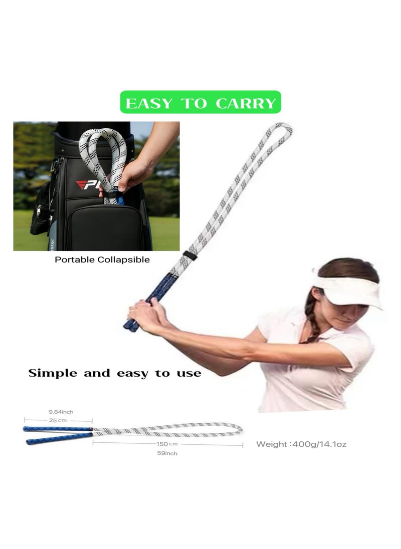 Golf Swing Rope Trainer, Golf Swing Training Aid Warm-up Posture Corrector, Golf Swing Practice Rope for golf Beginner Improve Speed Rhythm Golf Rope Trainer Equipment for Golf Lover