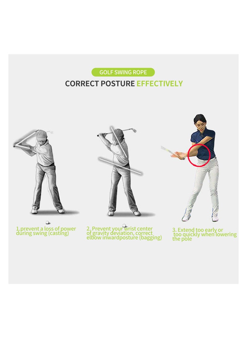 Golf Swing Rope Trainer, Golf Swing Training Aid for Warmup Posture Corrector, Golf Swing Pracice Rope for Beginner, Warm-up Exercise Assistance Posture Corrector, Golf Swing Trainer for Golf Lover