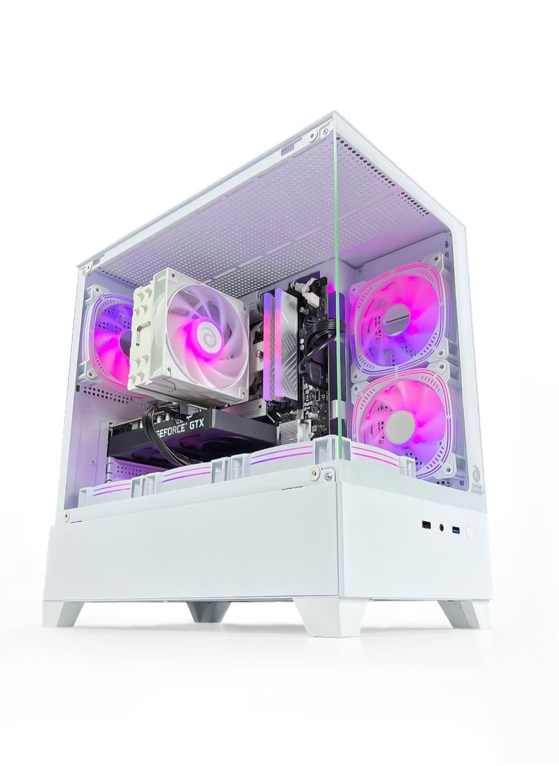 Nova Skye Gaming PC - Intel Core i5-12400F Processor | NVIDIA RTX 4060 8GB GPU | 16GB DDR4 RAM | 1TB M.2 NVMe SSD + 4TB HDD | ARGB Air Cooler | WiFi + Bluetooth Ready | Windows 11 Pro | Game Sekret Desktop Computer Tower (White)