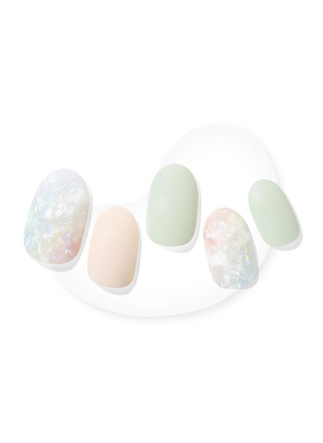 Glaze Nail Strips - Emerald Marble | Works With Any Led Nail Lamp | Long Lasting, Chip Resistant, Semicured Gel Nail Strips | Contains 34 Salon Quality Nail Wraps, 2 Prep Pad, 1 Nail File