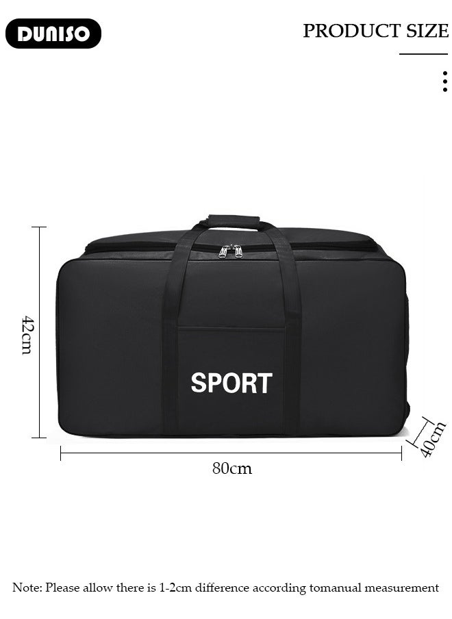 Foldable Rolling Duffel Bag with 2 Wheels, Light Weight Travel Duffel bag with Large Loading Capacity, Inch Durable Travel Luggage Bag- Rugged, Collapsible Carry On Luggage Bag for Travel Camping Sports