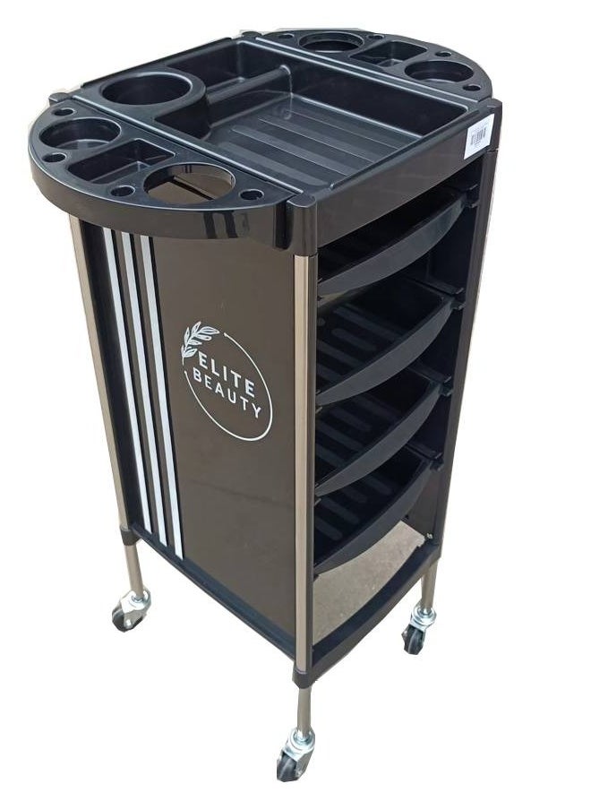 Salon Trolley Cart Division Trolley Black for Home Beauty Salon Barbershop