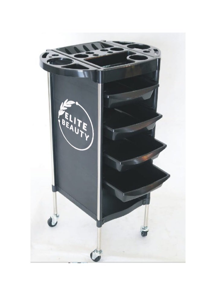 Salon Trolley Cart Division Trolley Black for Home Beauty Salon Barbershop