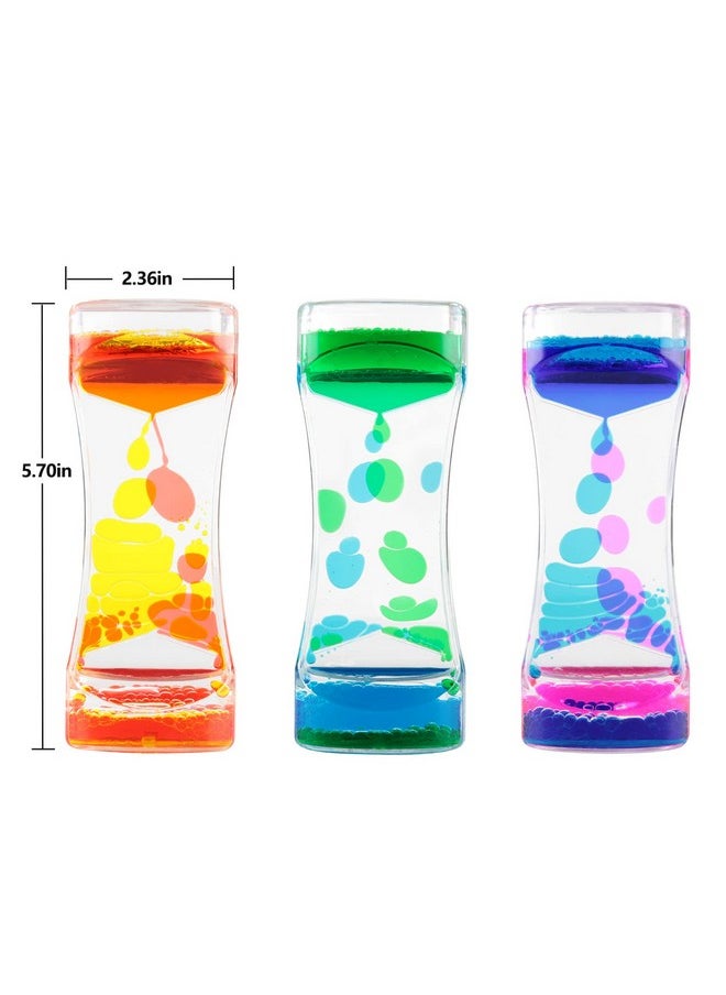 3 Pack Liquid Motion Bubbler Timer,Hourglass Liquid Bubbler Timer,Sensory Toys For Kids Teenager Adults,Adhd Fidget Toy, Release Stress Relieve Tension