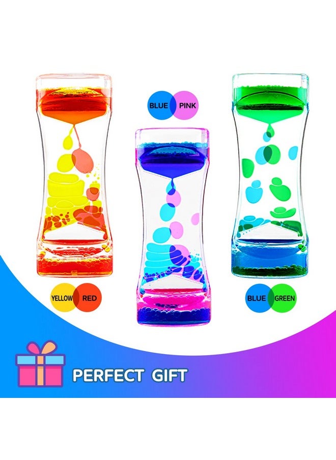 3 Pack Liquid Motion Bubbler Timer,Hourglass Liquid Bubbler Timer,Sensory Toys For Kids Teenager Adults,Adhd Fidget Toy, Release Stress Relieve Tension