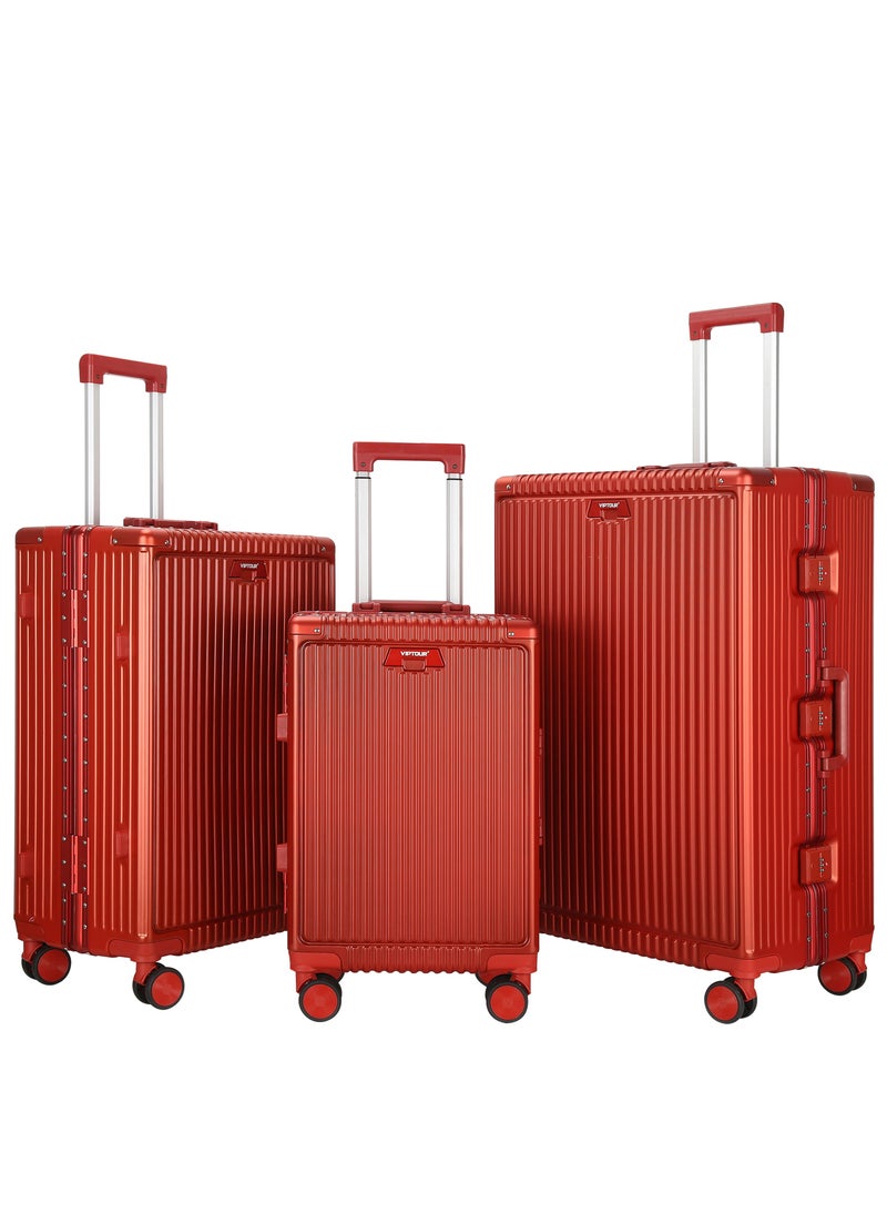 PC Hard Side Zipperless Luggage Set of 3 PCS TSA Lockable Travel Suitcase With Cup Holder 20/25/29 Inches