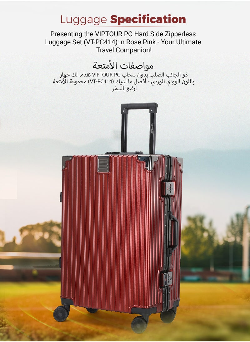 PC Hard Side Zipperless Luggage Set of 3 PCS TSA Lockable Travel Suitcase 20/25/29 Inches