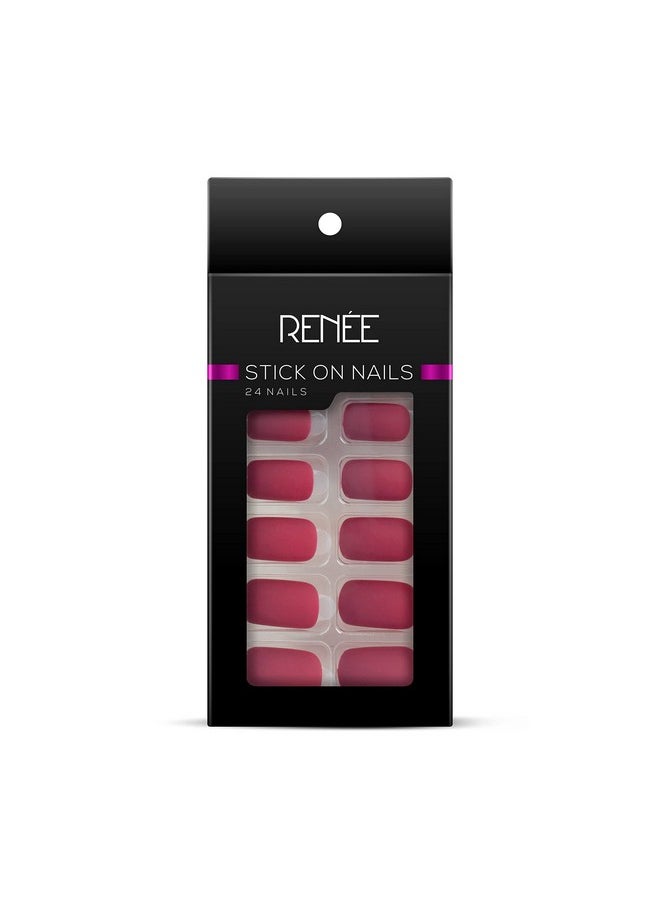 Stick On Nails Mtn 01| 24 Reusable Artificial Fake Nail Set| Lightweight & Long Lasting| Easy To Use| Quick Fix For Festivals & Special Occasions