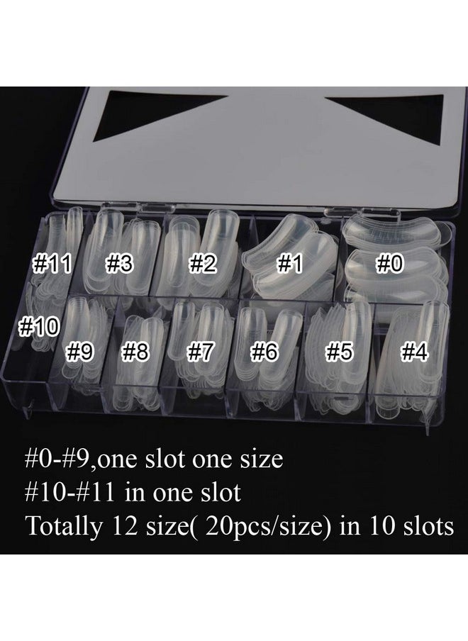 240Pcs Dual Forms Nail Mold For Poly Gel Uv Gel 12 Size With Scale