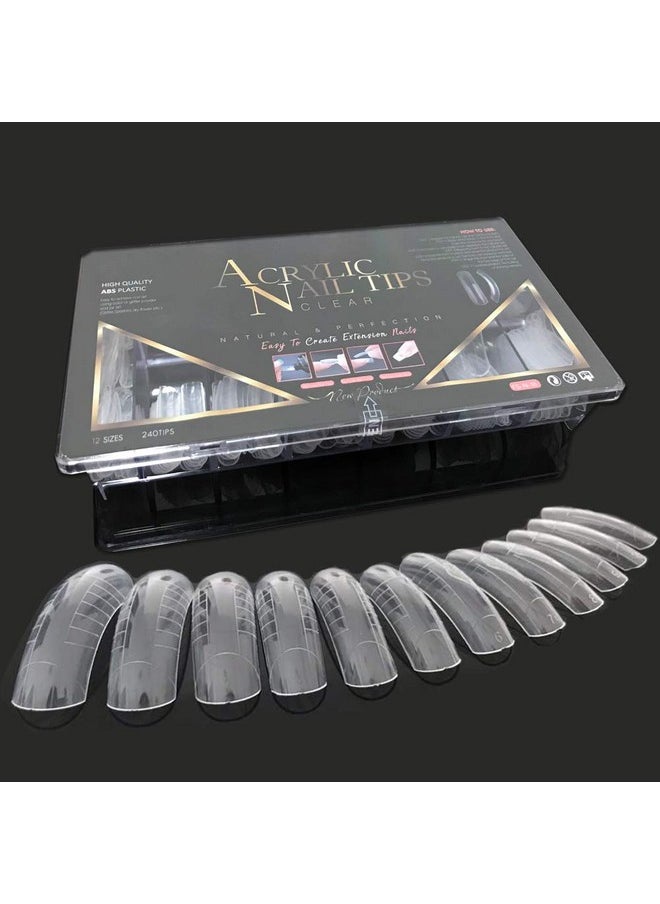 240Pcs Dual Forms Nail Mold For Poly Gel Uv Gel 12 Size With Scale