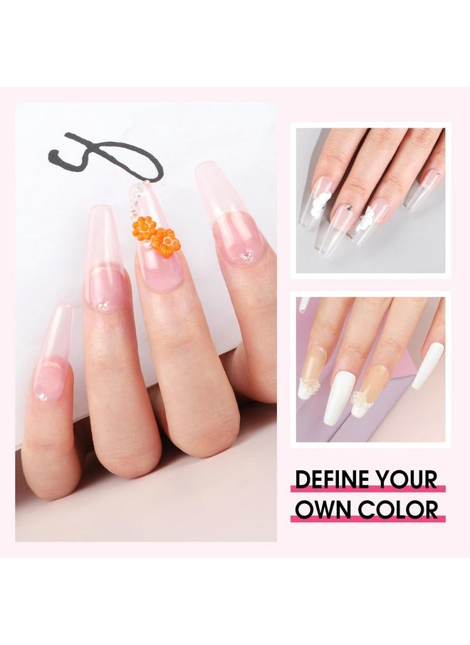 Acrylic Nail Kit For Beginners Nail Kit Acrylic Set White Pink Clear Acrylic Powder With Nail Brush Nail Forms Acrylic Nail Supplies With Everything For Nails Extension Diy At Home Salon