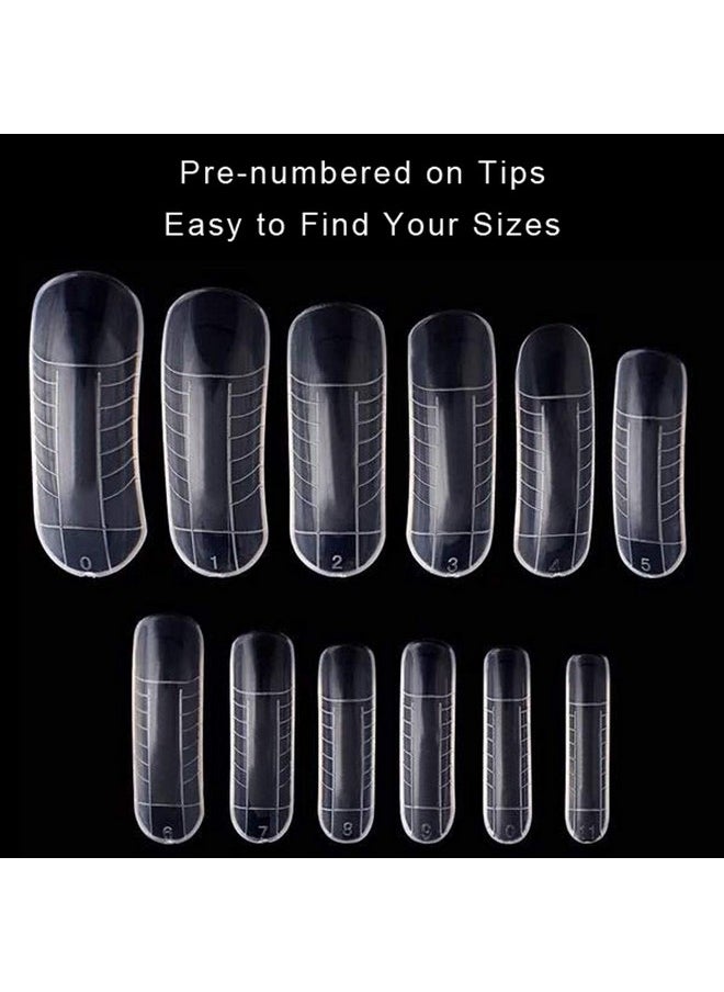 120Pcs/Case Dual Forms Nail Mold 12 Size With Scale Gift