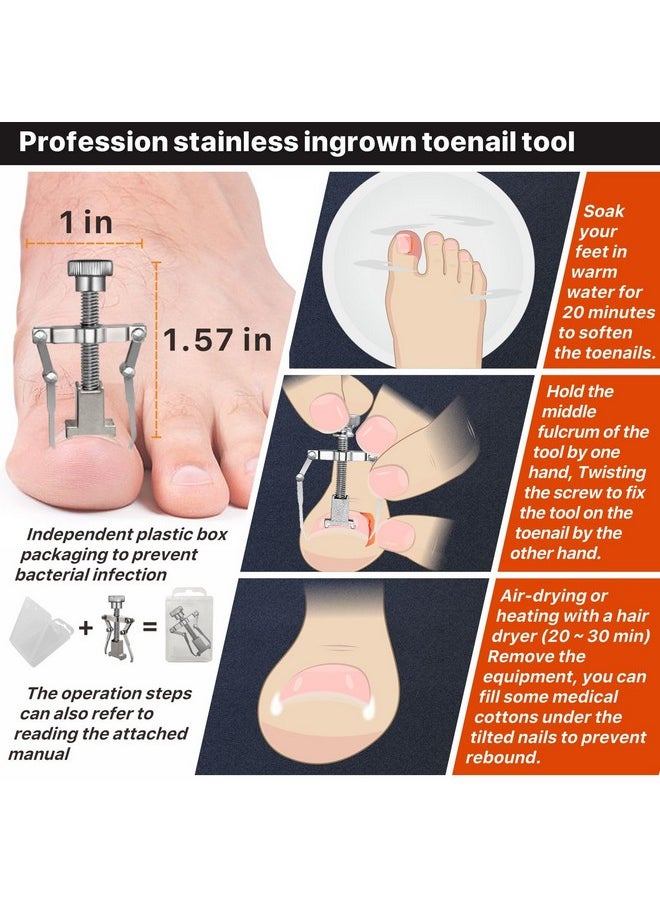 Ingrown Toenail Tool Kit 9 Pcs, Toe Nail Clippers For Adult And Seniors, Large Toenail Clipper For Ingrown Toenail Treatment/Thick Nails