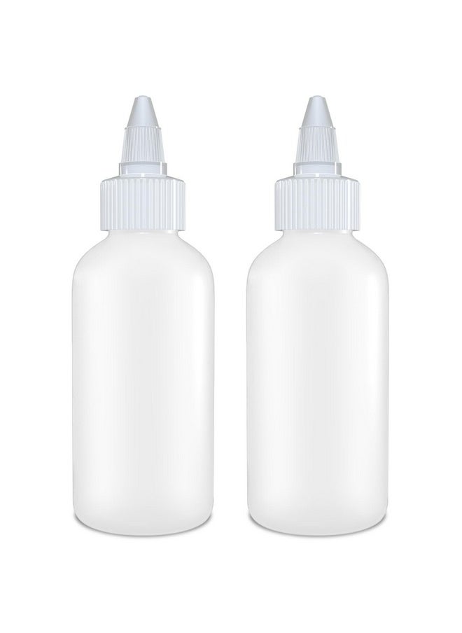 Condiment Squeeze Bottles - 4 Oz Squirt Empty Bottles, Twist Top Cap, Leak Proof - Great For Ketchup, Mustard, Syrup, Sauces, Dressing, Oil, Arts And Crafts, Bpa-Free Plastic - Pack Of 2