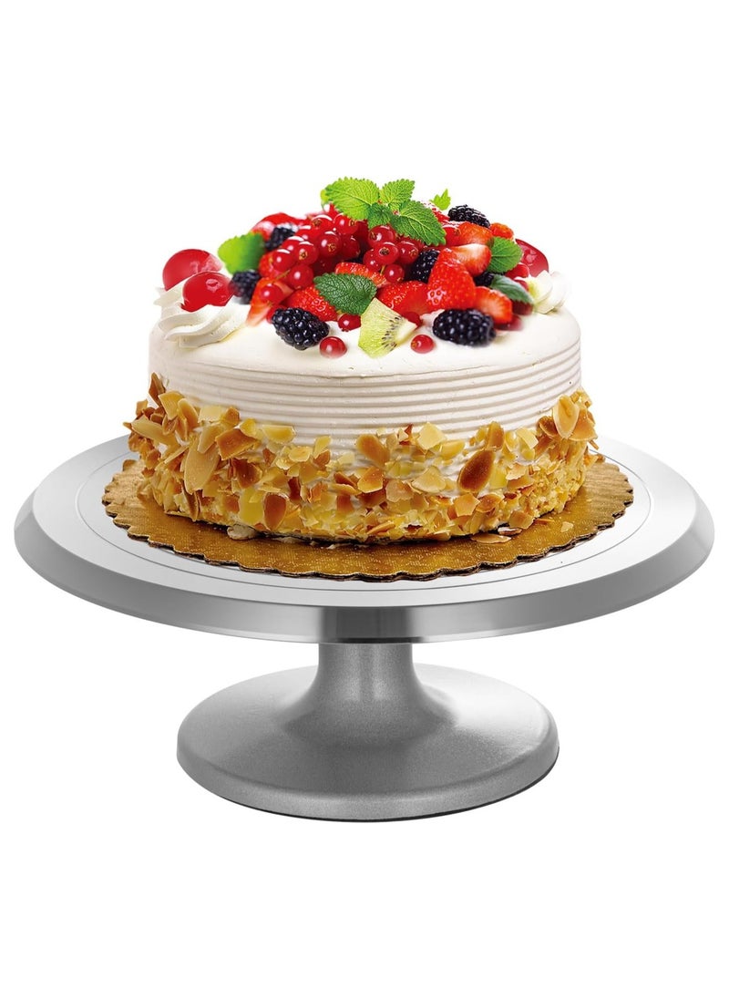 Cake Turntable,12inch Aluminum Cake Turntable Rotating Revolving Decorating Stand Pastry Baking Decor Tool for Icing and Cake Decorating