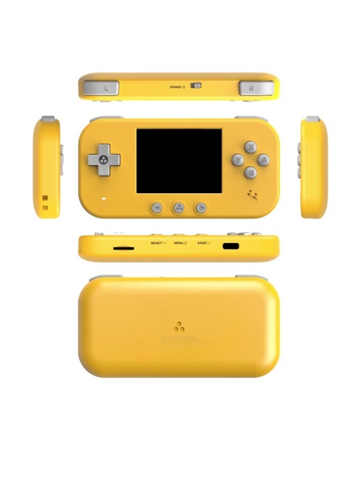 Smart Handheld Retro Game Console, 2.4 Inch IPS Screen Open Source WIFI Game Machine, Compact And Portable Rechargeable Video Game Device With Built In 1000 Games, (Yellow, 64G)