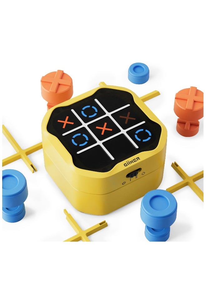 GiiKER Tic Tac Toe Bolt Board Game, 3-in-1 Portable Travel Handheld Puzzle Game Console for Memory Growth, Fidget Toys Brain Games for Kids and Adults, Birthday Gifts Family Game Night for All Ages