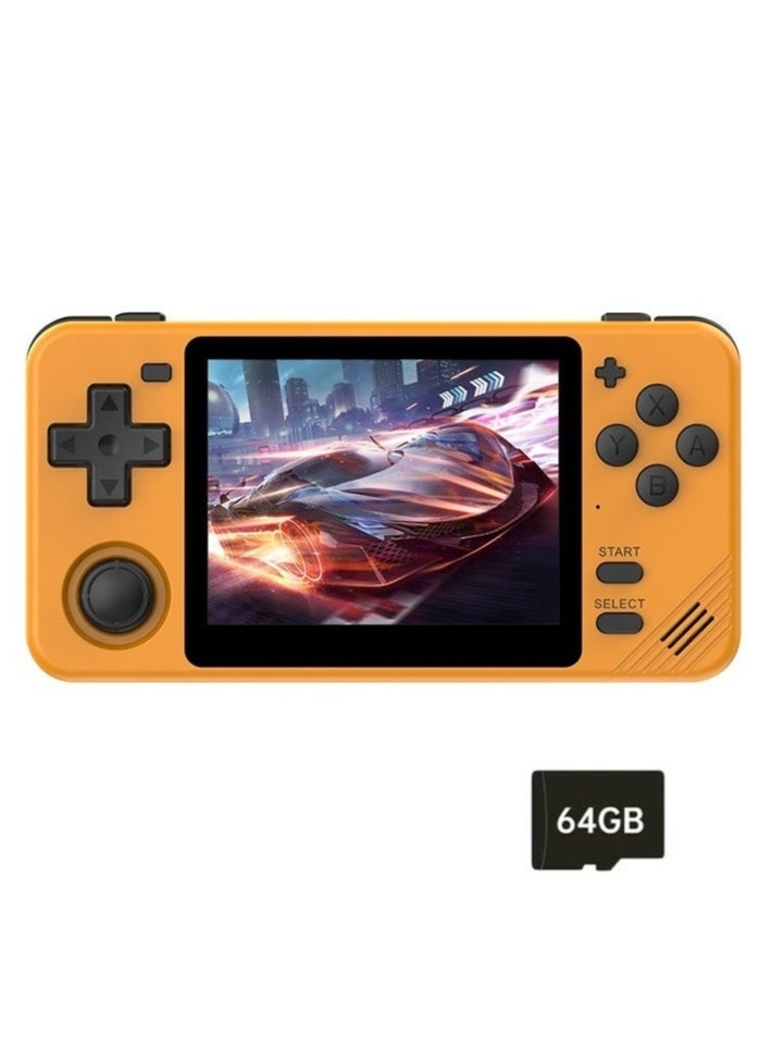 POWKIDDY RGB10X Handheld Game Console 3.5 Inch IPS OCA full lamination Screen Retro Video Game Console Open Source Linux Game Player Support WiFi Bluetooth 10000+ Games Portable PSP(64G Orange)